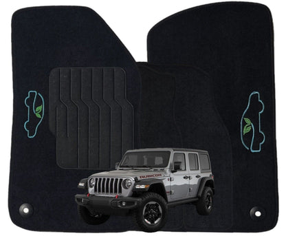 Carpet Floor Mats for 2018 to 2024 Jeep Wrangler 4-Door Models