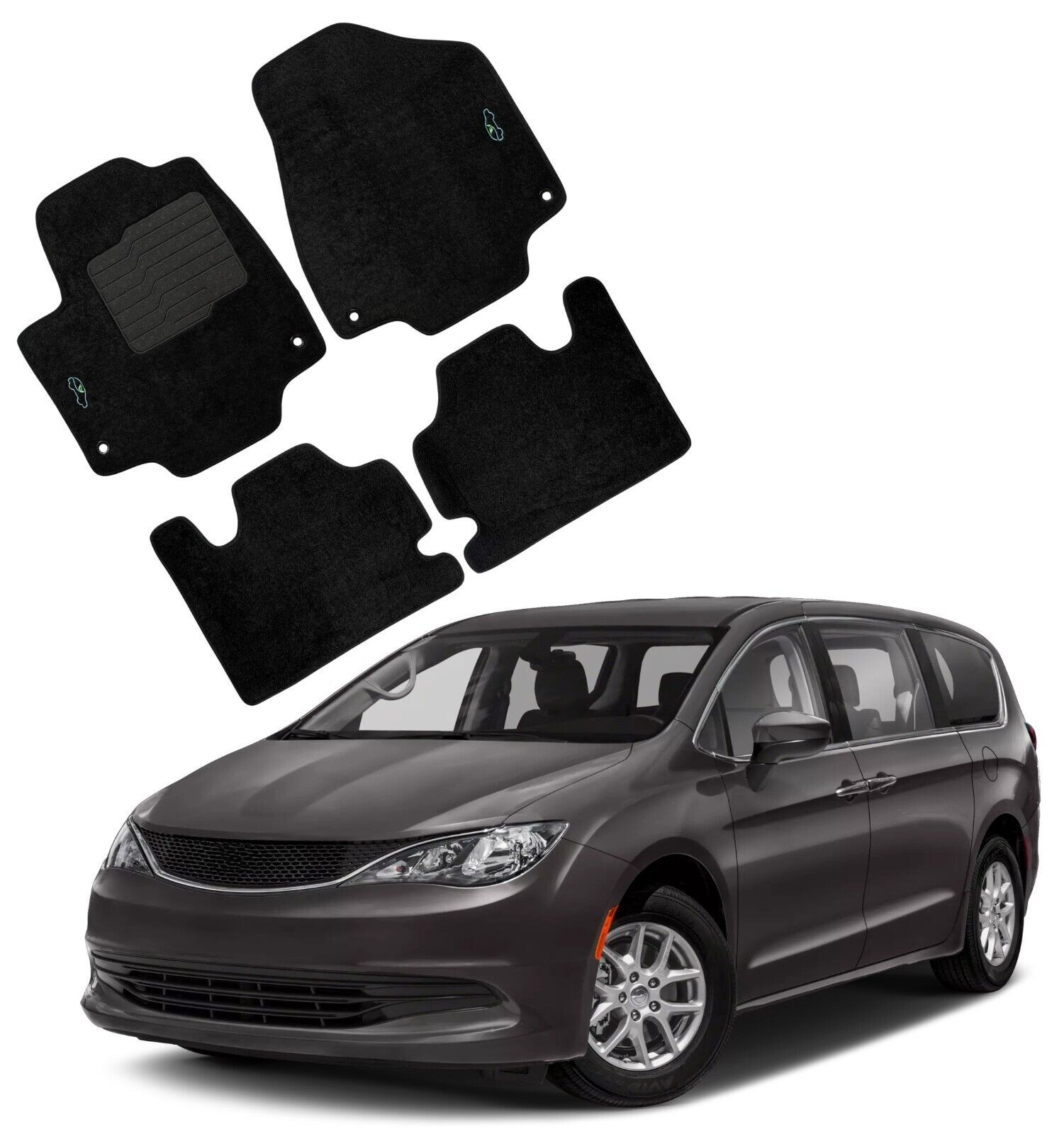 Carpet Floor Mats for 2017 to 2026 Chrysler Pacifica (Not for Hybrid)