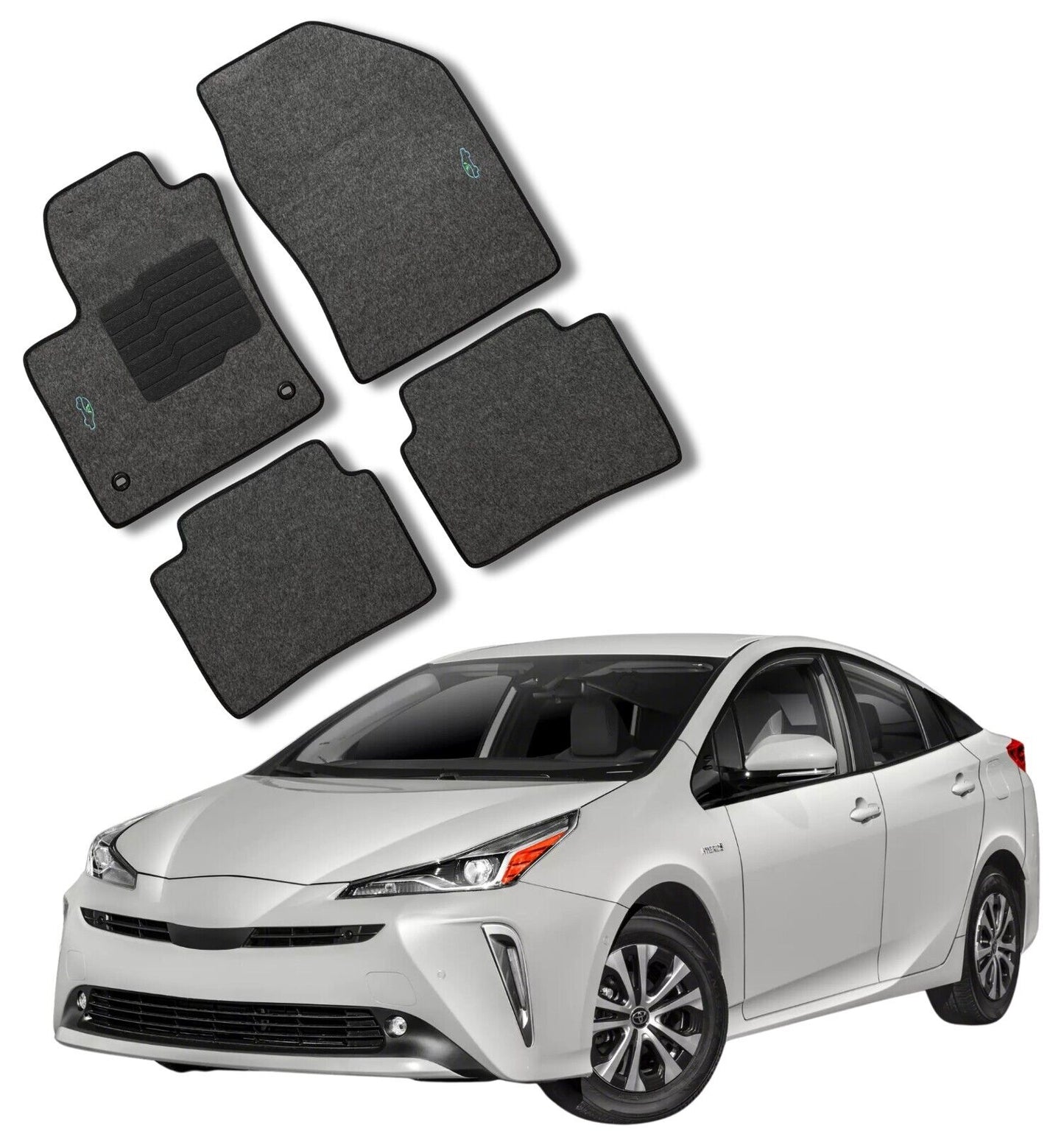 Carpet Floor Mats For 2016 to 2022 Toyota Prius - Gray
