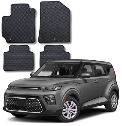 All Weather Honeycomb Floor Mats for 2020 to 2025 Kia Soul, Front and Rear
