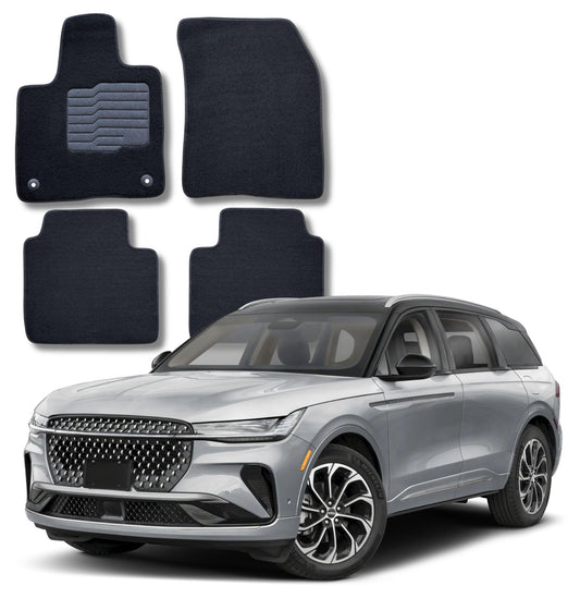 Carpet Floor Mats for 2024 to 2026 Lincoln Nautilus, Front and Rear, Black