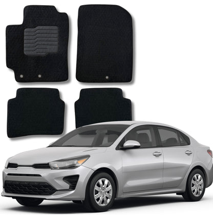 Carpet Floor Mats for 2018 to 2024 Kia Rio, Sedan and Hatch, Front and Rear