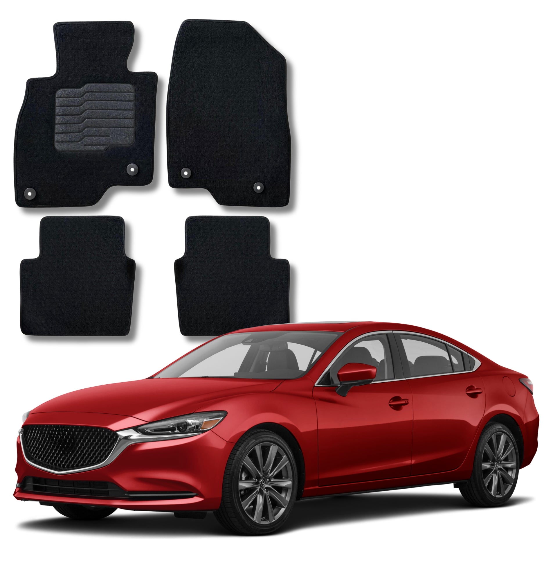 Carpet Floor Mats for 2014 to 2021 Mazda 6, Front and Rear