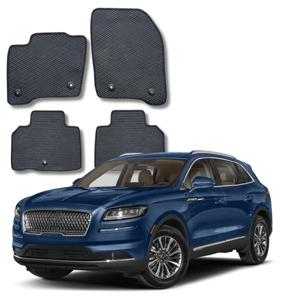All Weather Honeycomb Floor Mats for 2019 to 2023 Lincoln Nautilus, Front and Rear