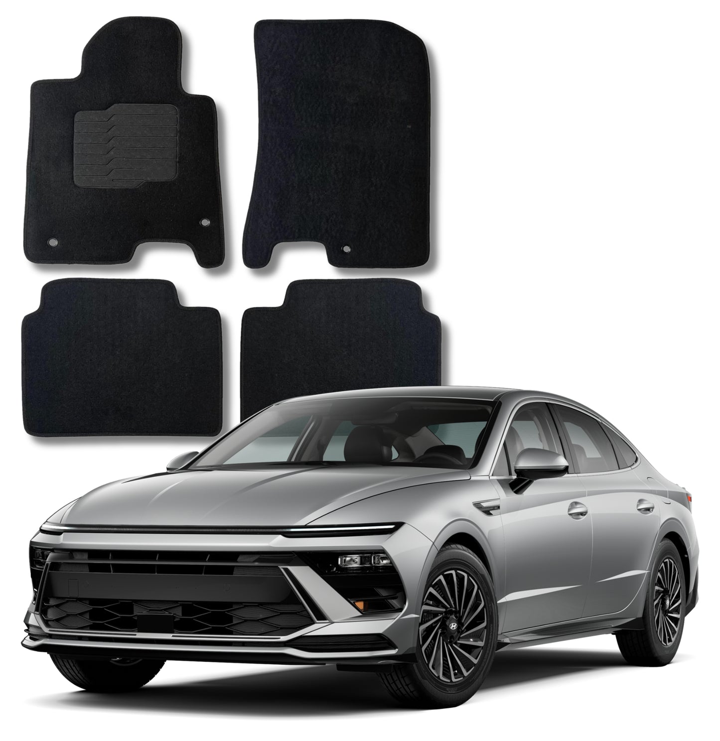 Carpet Floor Mats for 2020 to 2026 Hyundai Sonata and Kia K5, Front and Rear