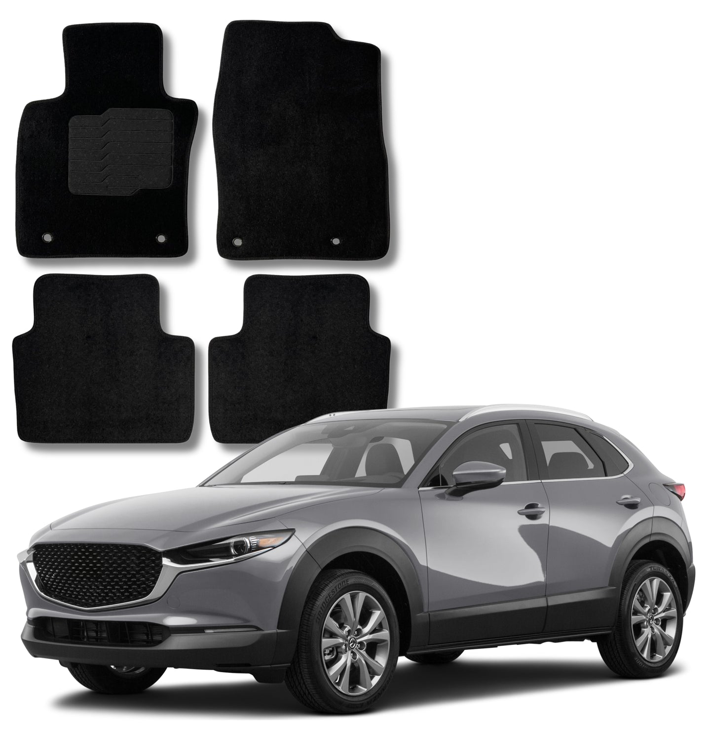 Carpet Floor Mats For 2019 to 2026 Mazda CX-30 and Mazda 3 Hatch and Sedan