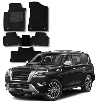 Carpet Floor Mats for 2019 to 2024 Nissan Armada / Infiniti QX80, Front and Rear