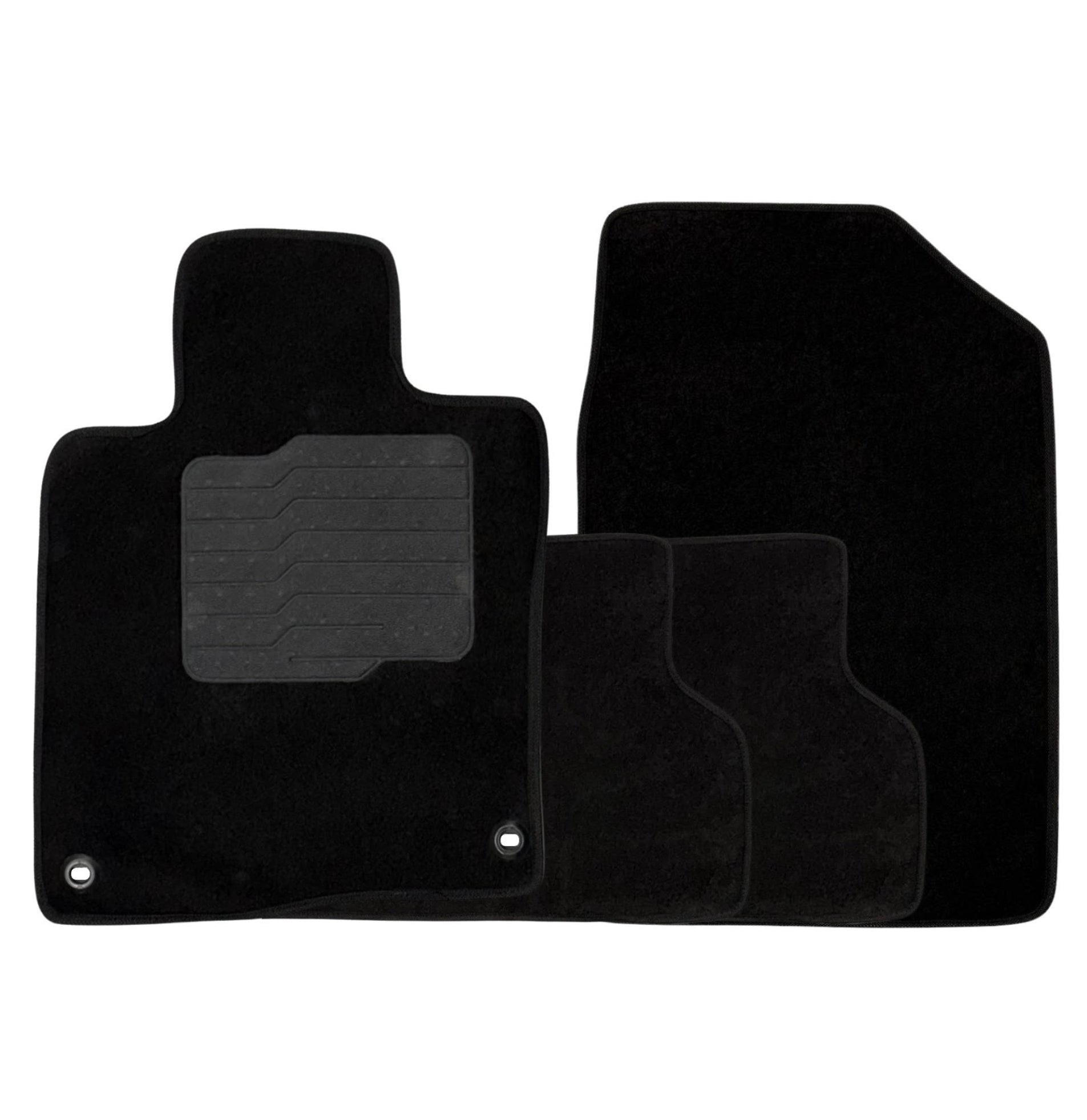 Carpet Floor Mats for 2016 to 2021 Honda Civic, Front and Rear, Black