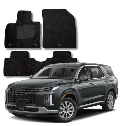 Carpet Floor Mats For 2020 to 2025 Hyundai Palisade, Front and Rear