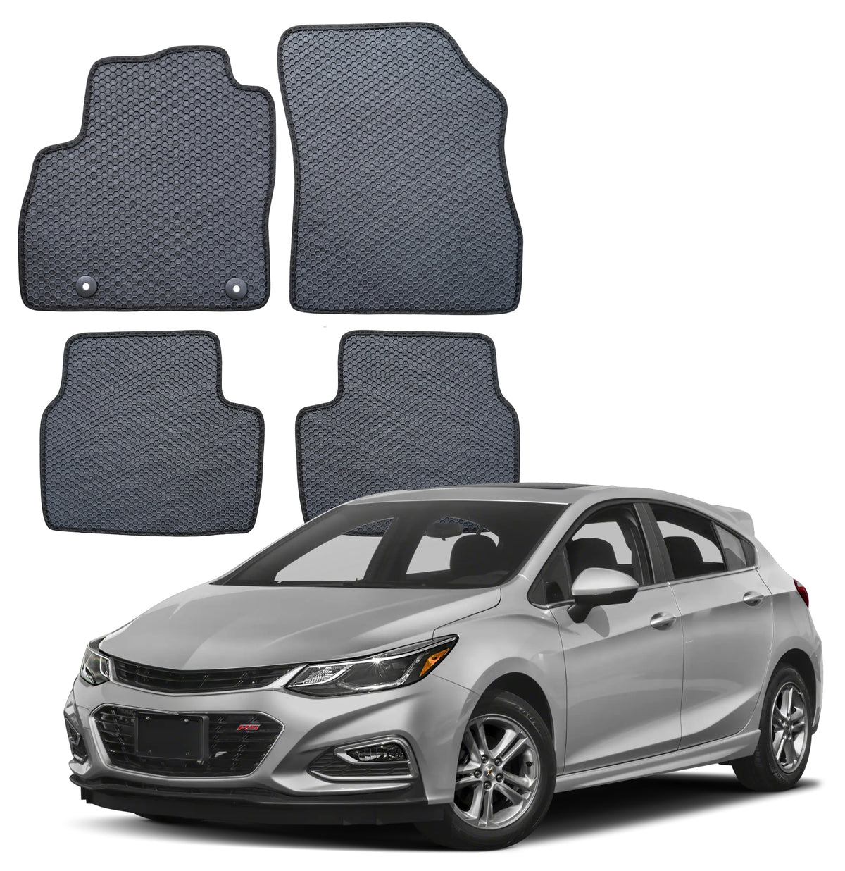 All Weather Honeycomb Floor Mats for 2017 to 2019 Chevrolet Cruze