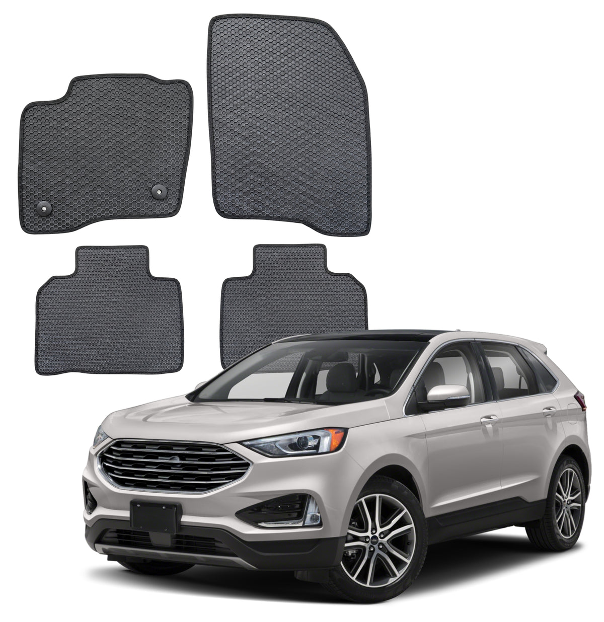 All Weather Honeycomb Floor Mats for 2015 to 202 Ford Edge, Front and Rear