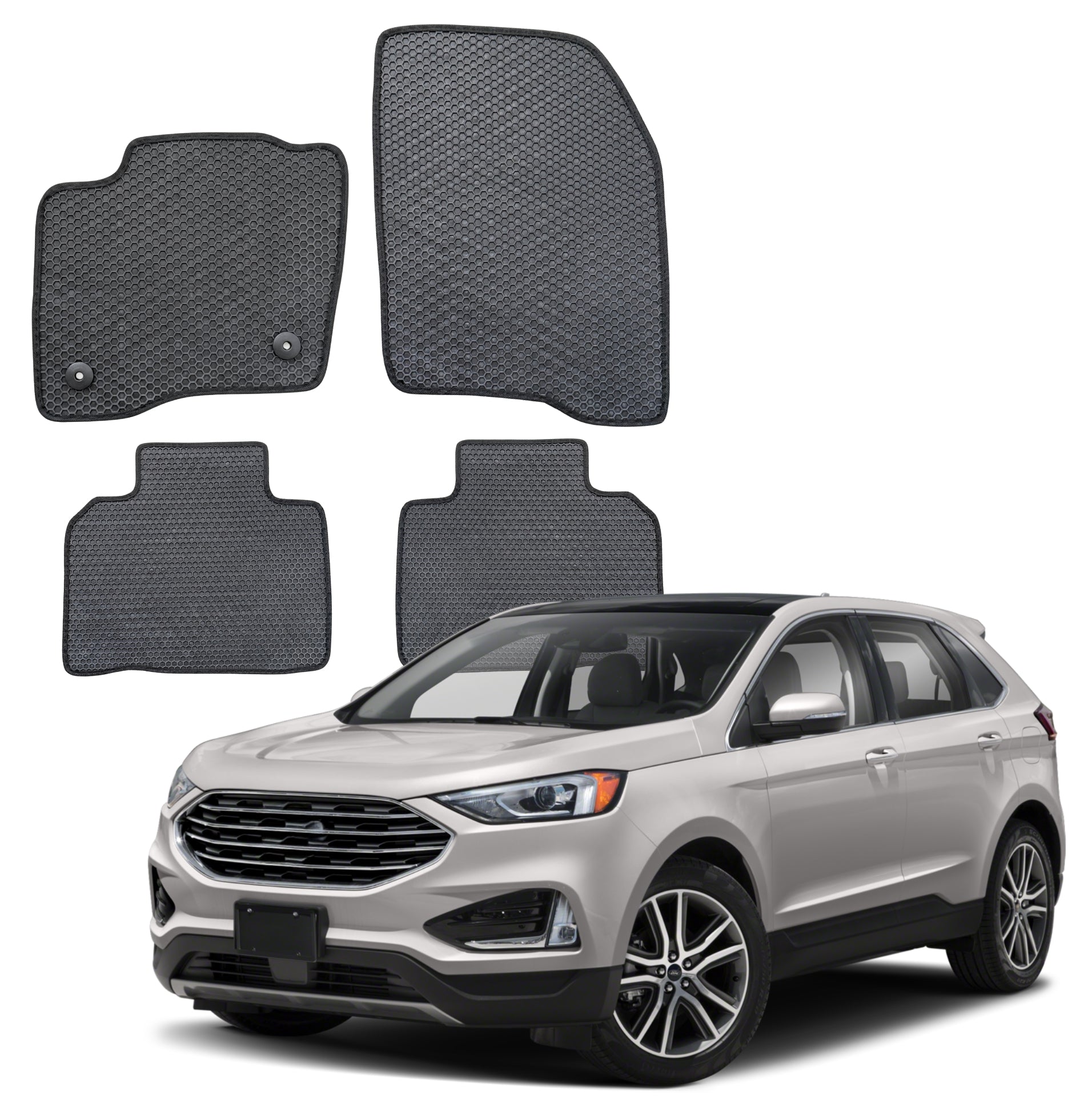 All Weather Honeycomb Floor Mats for 2015 to 202 Ford Edge, Front and Rear