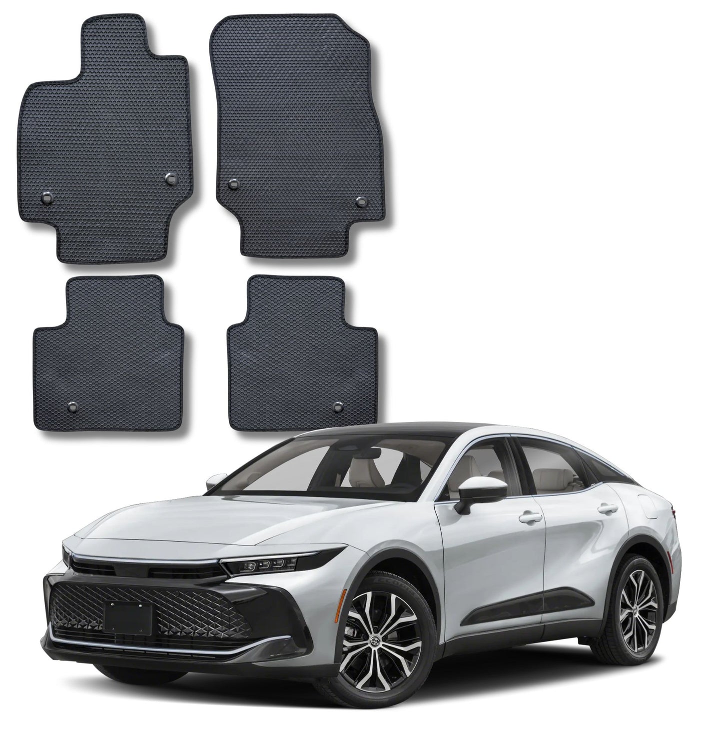 All Weather Honeycomb Floor Mats for 2023 to 2026 Toyota Crown, Front and Rear