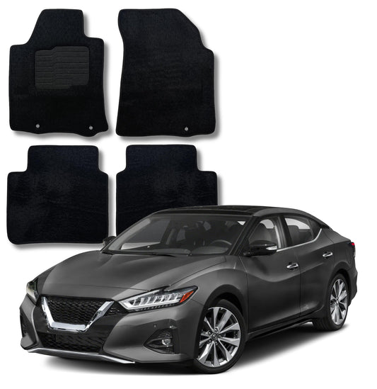 Carpet Floor Mats for 2016 to 2023 Nissan Maxima, Front and Rear, Black