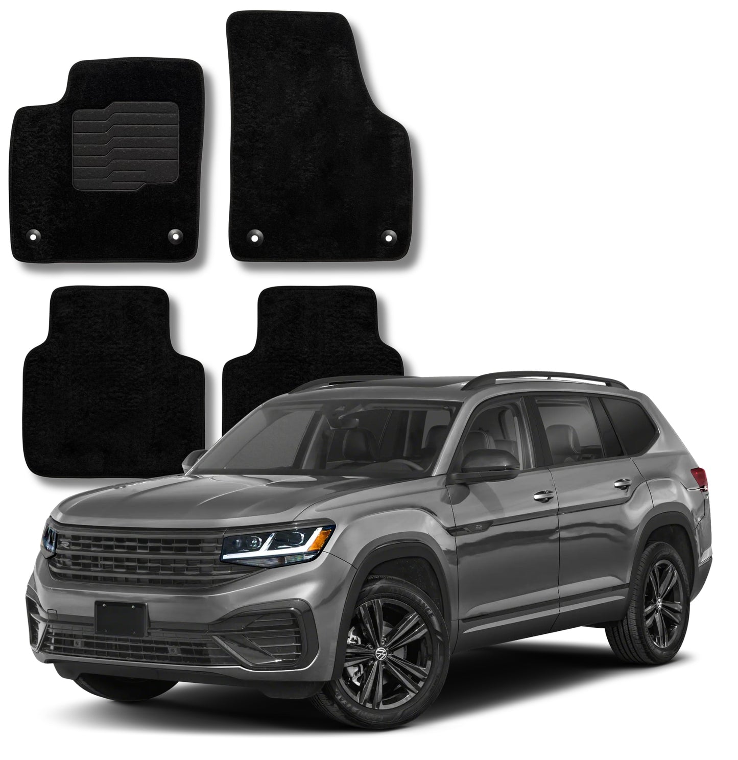 Carpet Floor Mats For 2018 to 2026 Volkswagen Atlas / Atlas Cross Sport