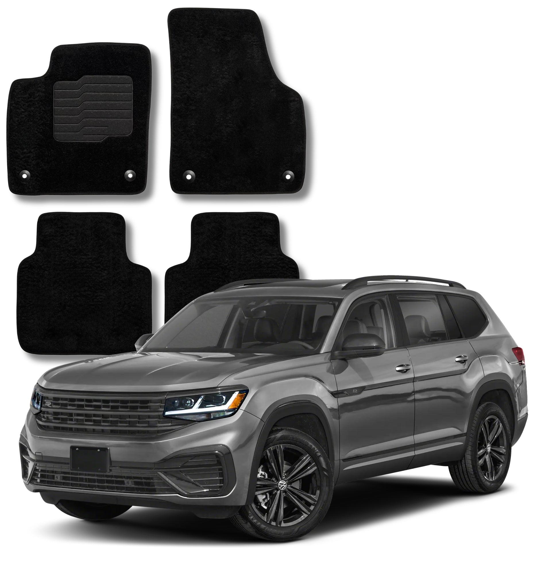 Carpet Floor Mats For 2018 to 2026 Volkswagen Atlas / Atlas Cross Sport