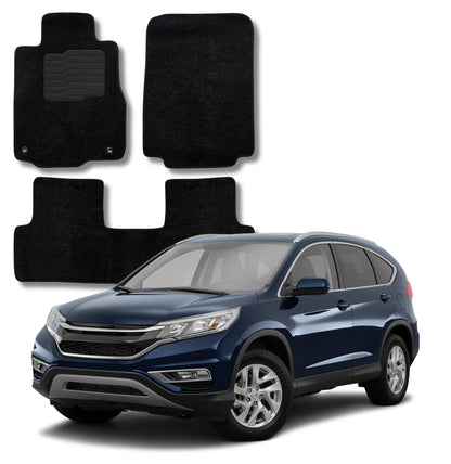 ecoMats Carpet Floor Mats for 2012 to 2016 Honda CR-V, Front and Rear, Black