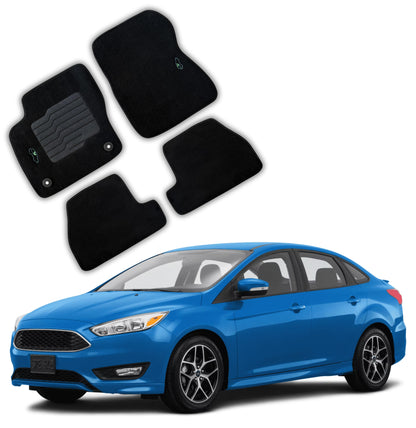 Carpet Floor Mats for 2012 to 2018 Ford Focus Hatch and Sedan, Front and Rear