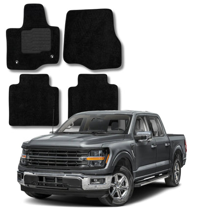 Carpet Floor Mats for 2021 to 2026 Ford F-150 / 2022-2025 F150 Lightning Crew Cabin Models, Front and Rear