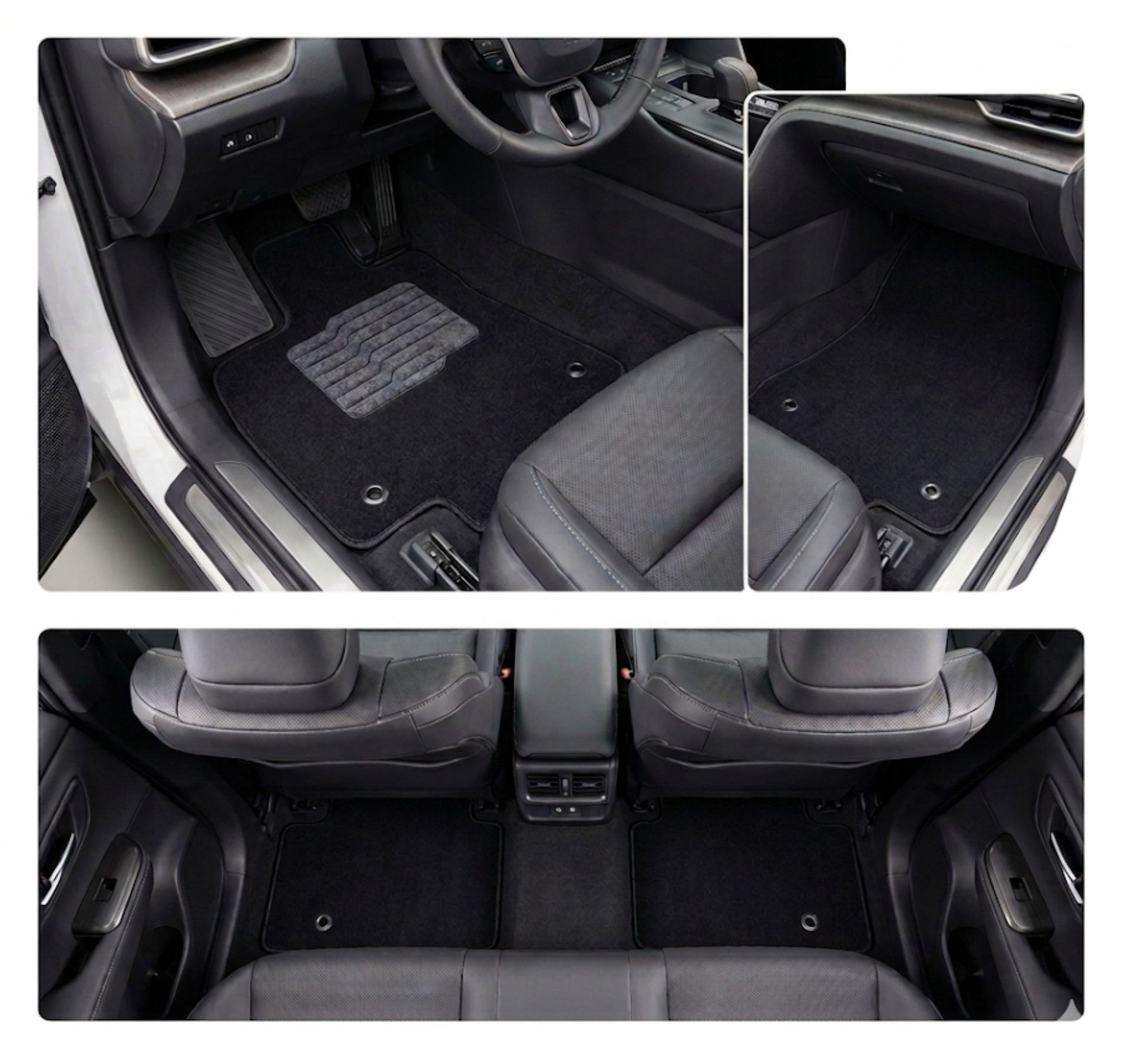 Carpet Floor Mats for 2023 to 2026 Toyota Crown, Front and Rear, Black