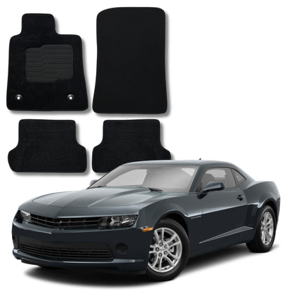 Carpet Floor Mats For 2016 to 2025 Chevrolet Camaro, Front and Rear