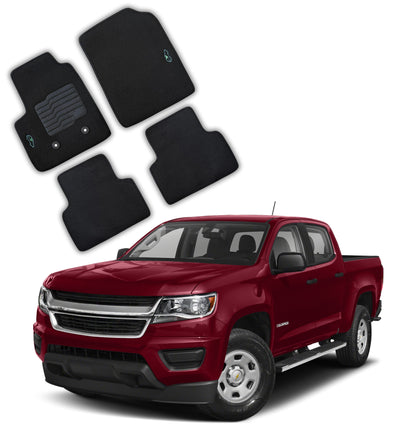Carpet Floor Mats For 2015 to 2022 Chevrolet Colorado and GMC Canyon, Front and Rear