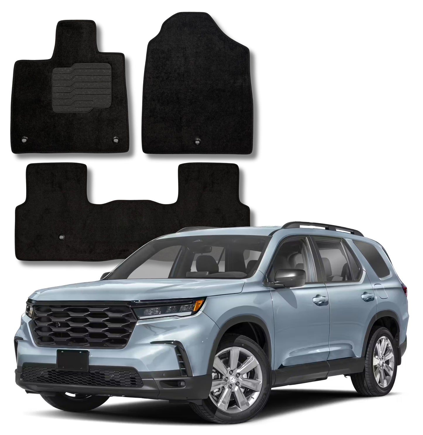 Carpet Floor Mats for 2023 to 2026 Honda Pilot, Front and Rear