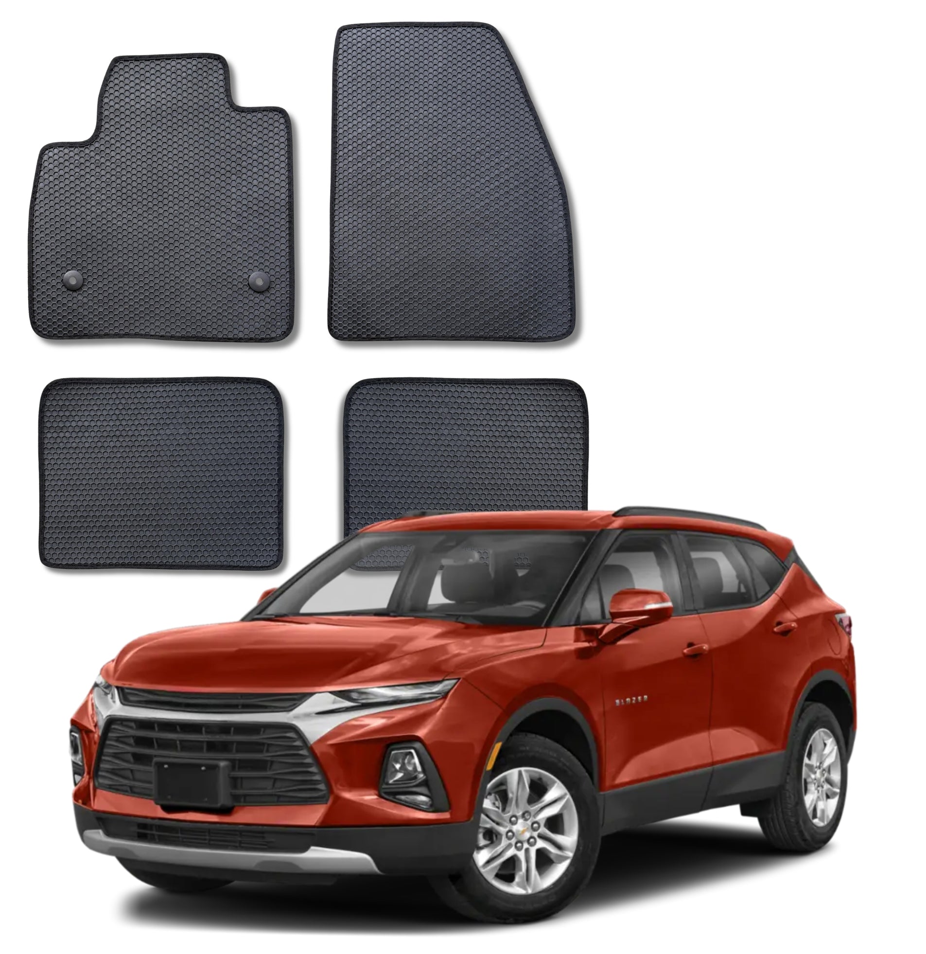 All Weather Honeycomb Floor Mats for 2019 to 2026 Chevrolet Blazer, Front and Rear