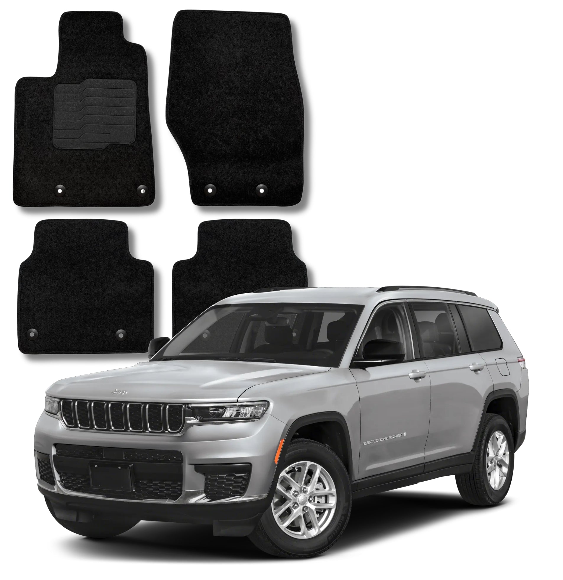 Carpet Floor Mats for 2021 to 2026 Grand Cherokee L (6 or 7 Seat) - Not for Regular Grand Cherokee