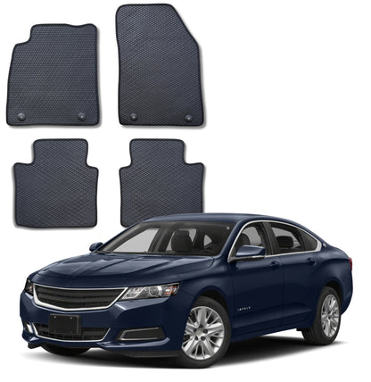 All Weather Honeycomb Floor Mats for 2014 to 2020 Chevrolet Impala, Front and Rear
