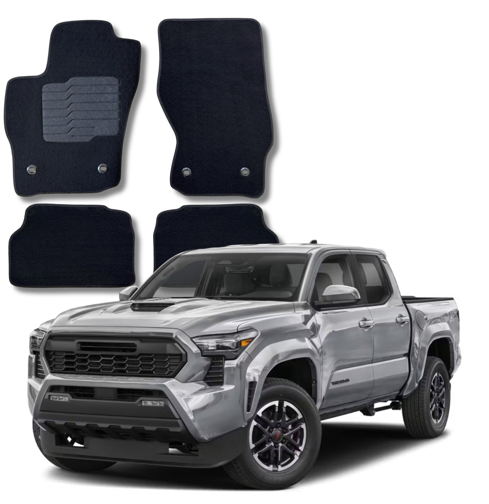Carpet Floor Mats for 2024 to 2026 Toyota Tacoma, Front and Rear