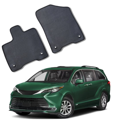 All Weather Honeycomb Floor Mats for 2021 to 2026 Toyota Sienna, Driver and Passenger Only
