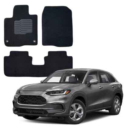 Carpet Floor Mats for 2023 to 2026 Honda HR-V, Front and Rear, Black