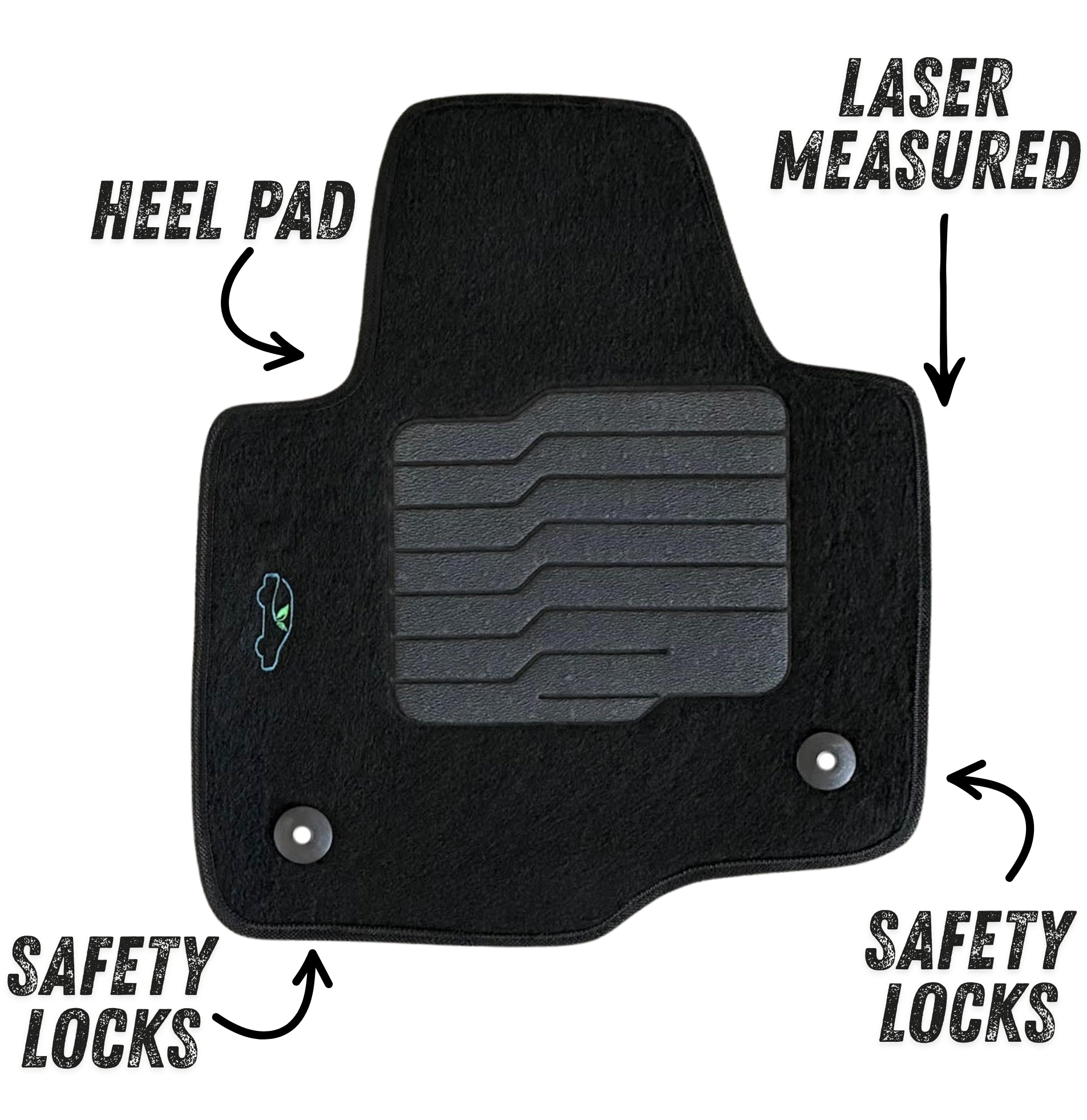 Carpet Floor Mats for 2018 to 2024 Ford Expedition, front and Rear, Black