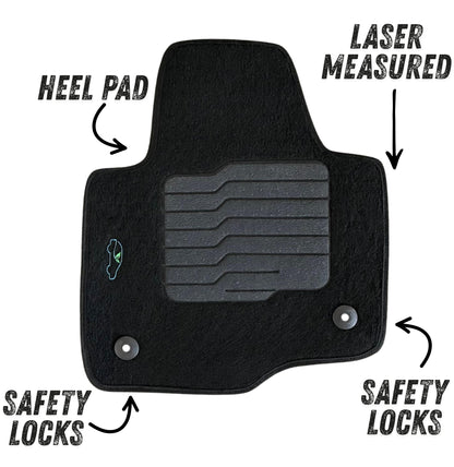 Carpet Floor Mats for 2018 to 2024 Ford Expedition, front and Rear, Black