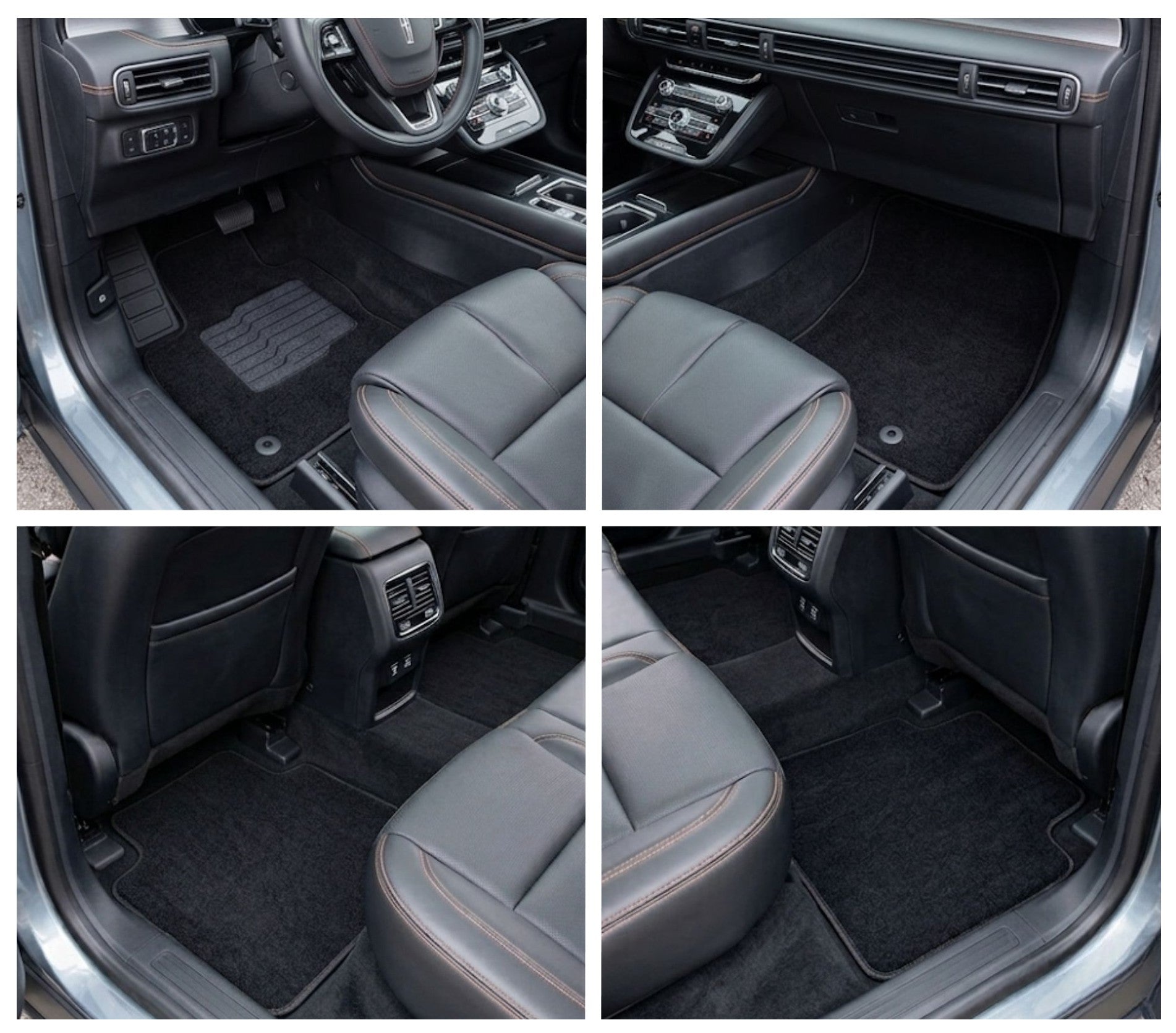 Carpet Floor Mats for 2020 to 2026 Lincoln Corsair, Front and Rear, Black