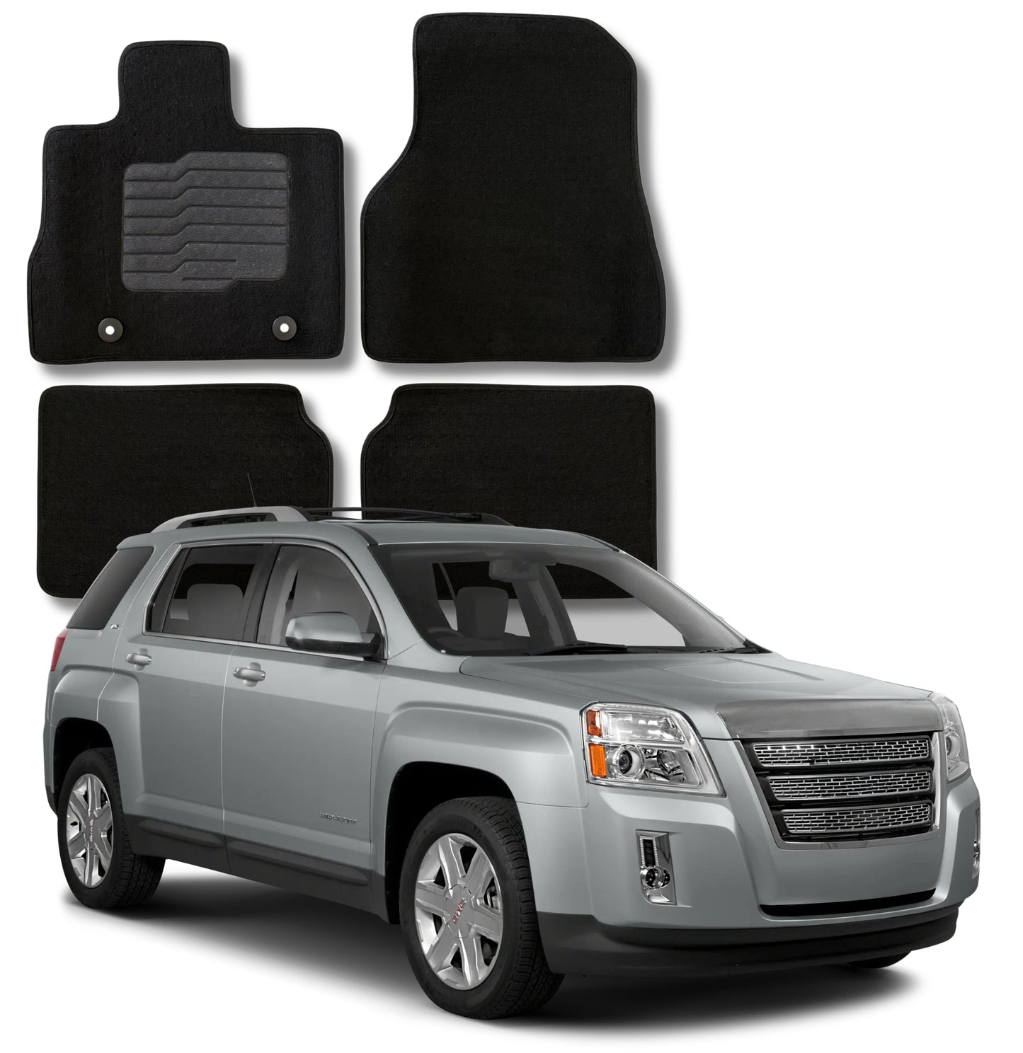 Carpet Floor Mats for 2010 to 2017 Chevrolet Equinox / GMC Terrain, Front and Rear
