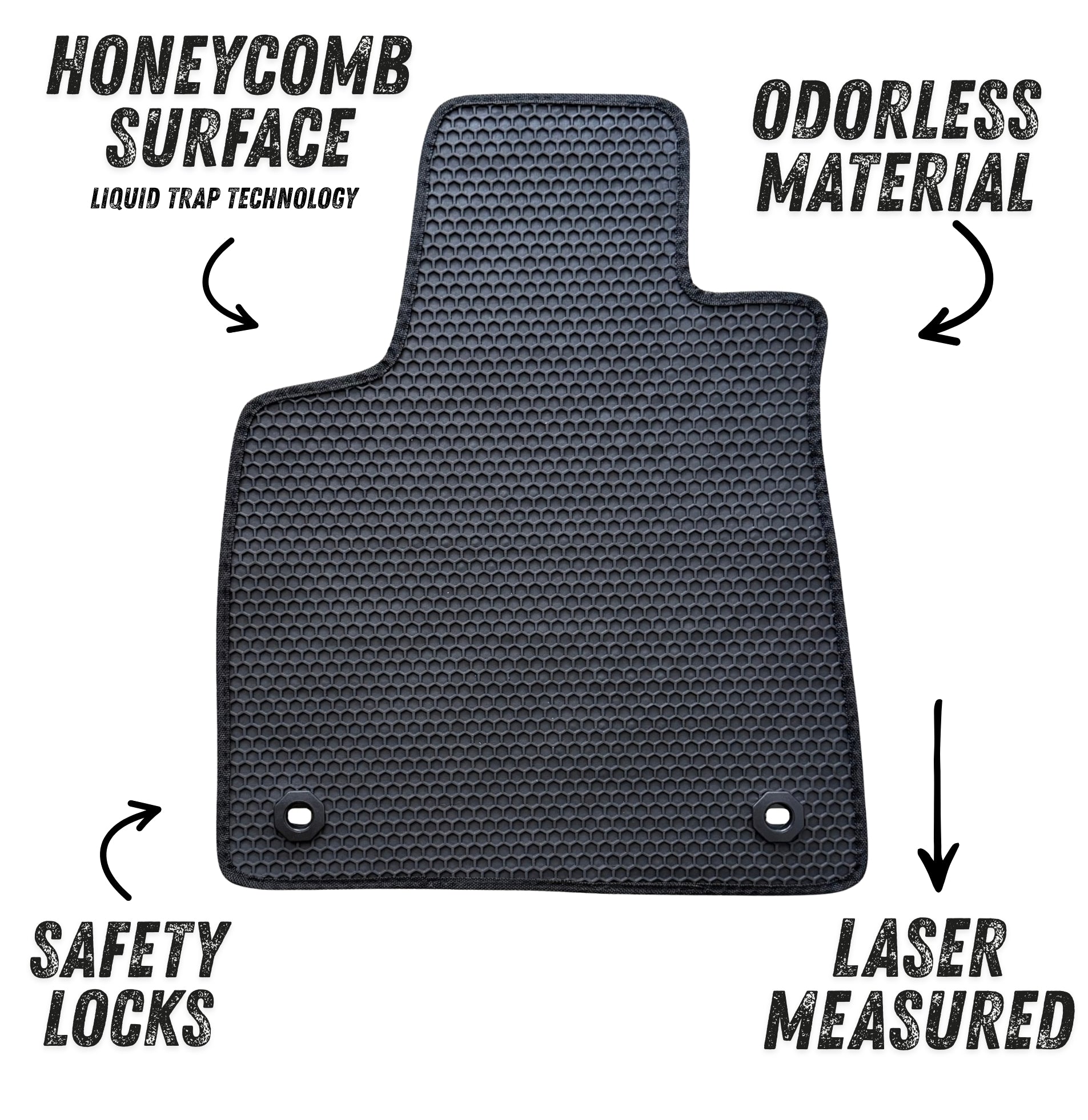All Weather Honeycomb Floor Mats for 2016-2022 Lexus RX350 RX450h / 2018-2022 RX350L RX450HL, Front and Rear