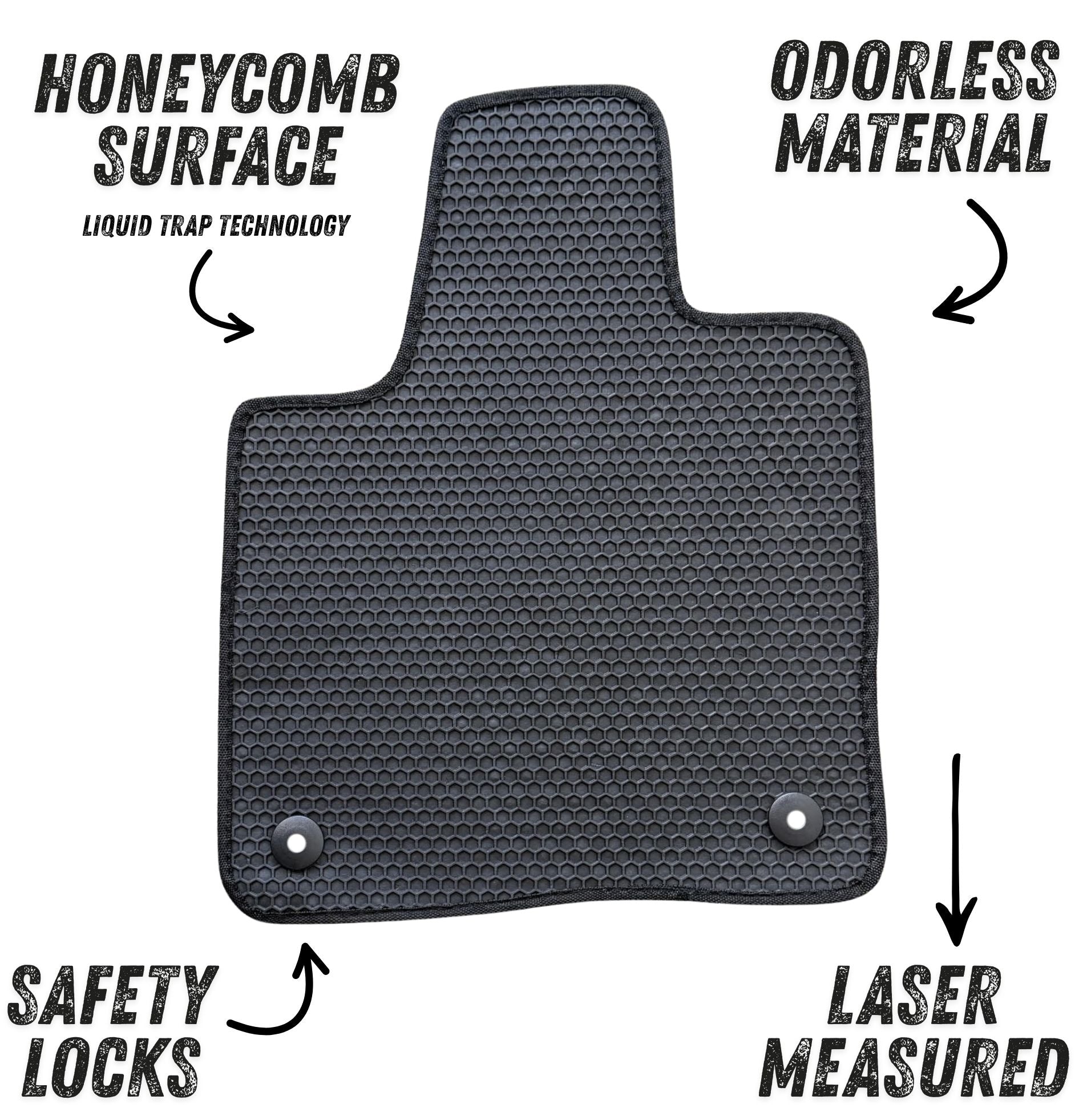 All Weather Honeycomb Floor Mats for 2024 to 2026 Lincoln Nautilus, Front and Rear, Black