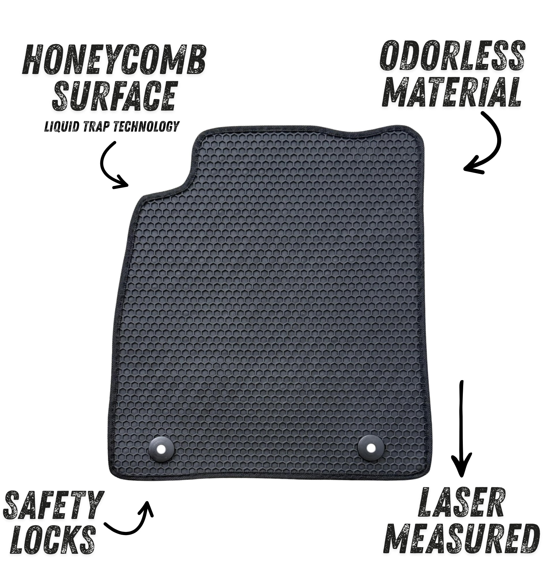 All Weather Honeycomb Floor Mats for 2014 to 2020 Chevrolet Impala, Front and Rear