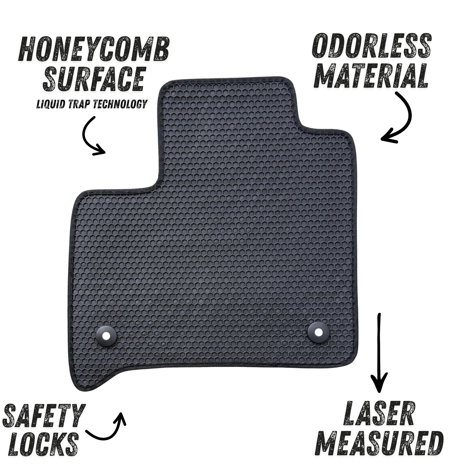 All Weather Honeycomb Floor Mats for 2018 to 2024 Chevy Traverse Front, Rear & 3rd Row