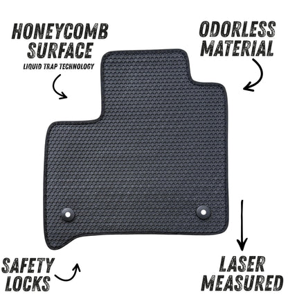 All Weather Honeycomb Floor Mats for 2018 to 2024 Chevy Traverse Front, Rear & 3rd Row