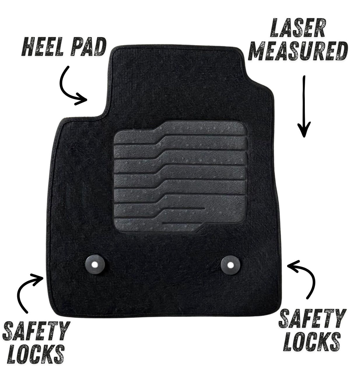 Carpet Floor Mats for 2021 to 2026 Chevrolet Trailblazer AWD, Front and Rear, Black
