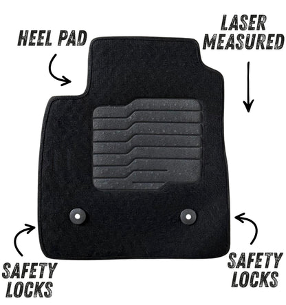 Carpet Floor Mats for 2021 to 2026 Chevrolet Trailblazer AWD, Front and Rear, Black