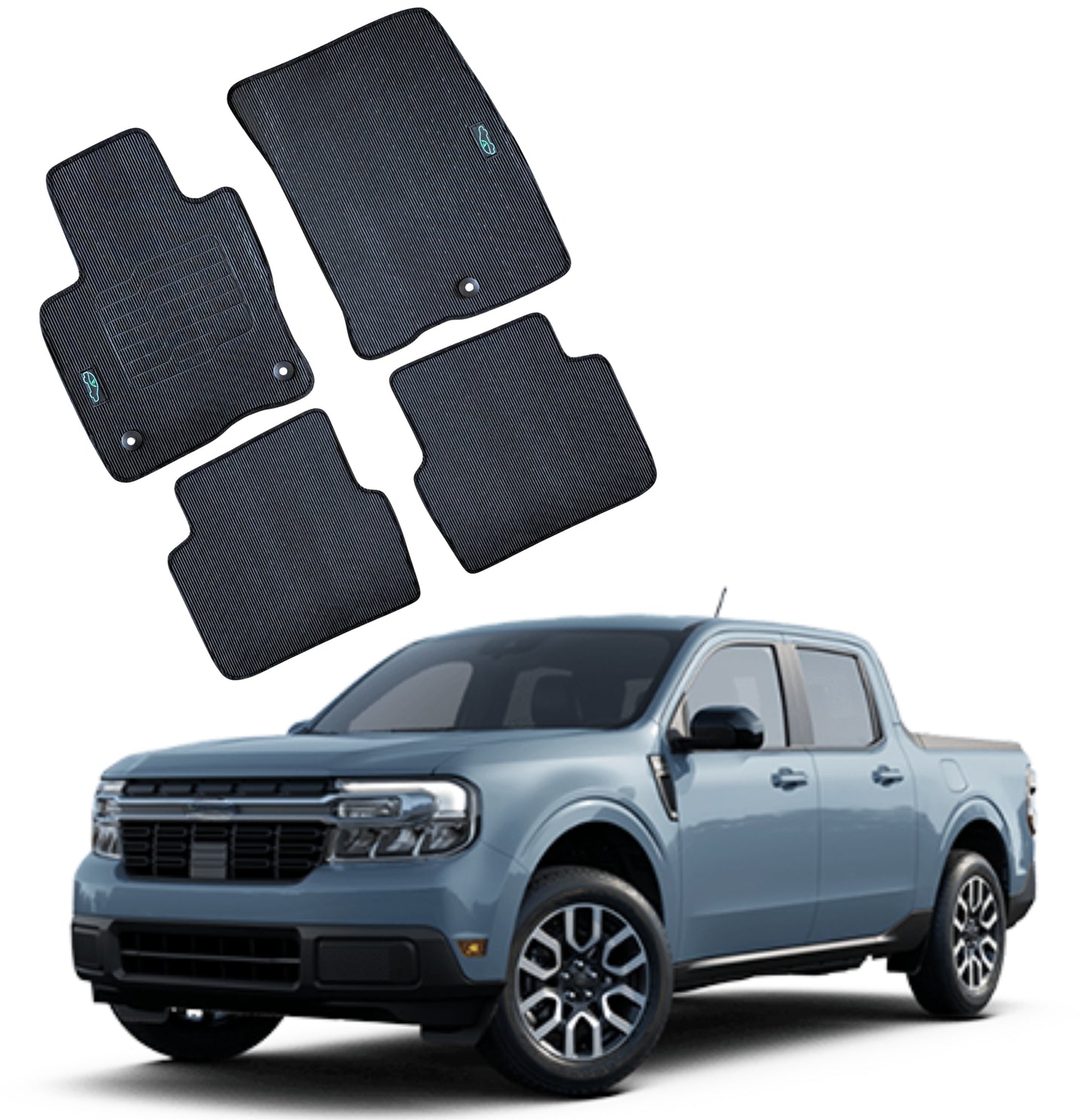 Floor Mats All Weather for 2021 to 2026 Ford Bronco Sport / 2022 to 2026 Ford Maverick