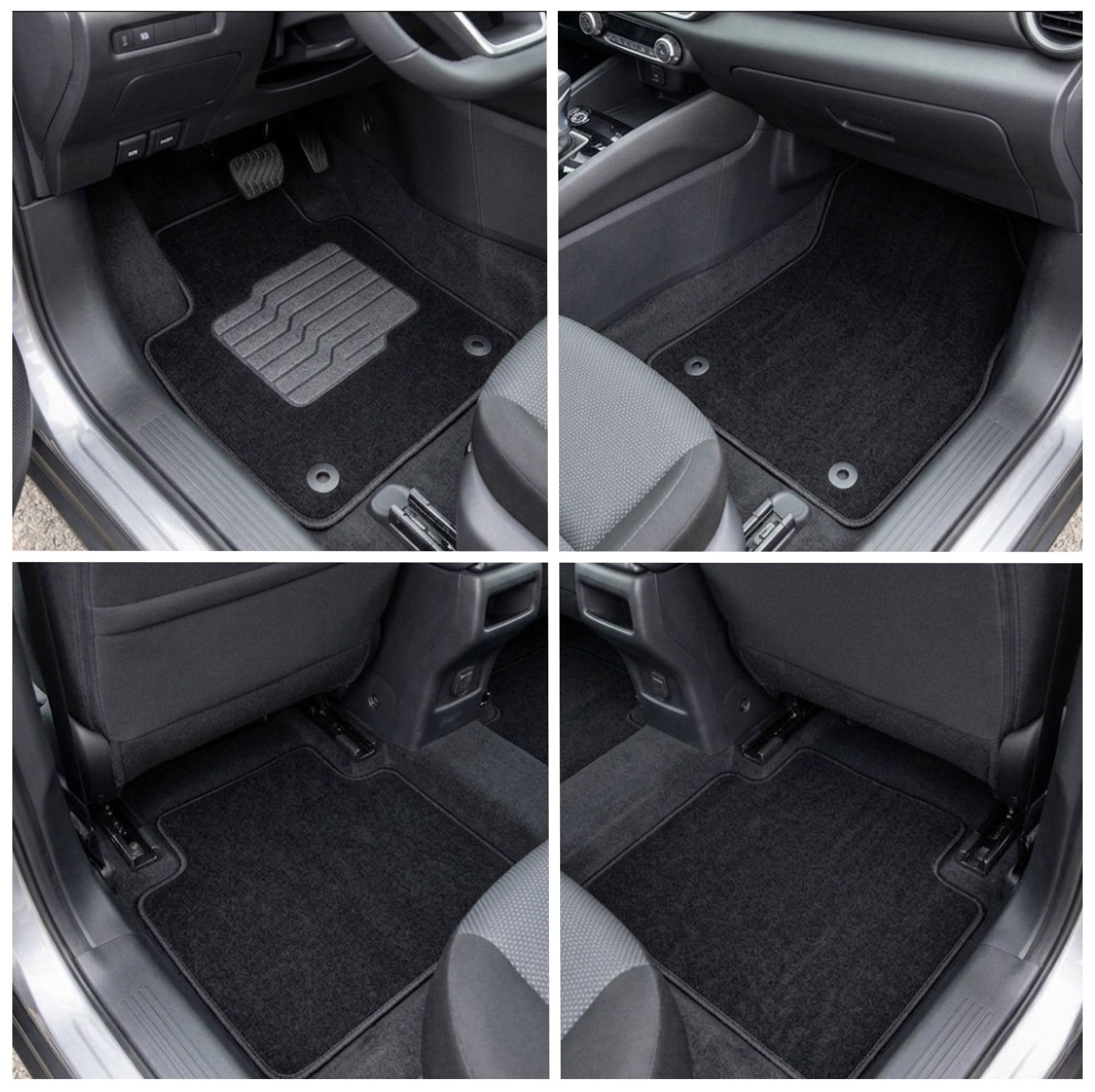 Carpet Floor Mats for 2025 to 2026 Nissan Kicks, Front and Rear, Black