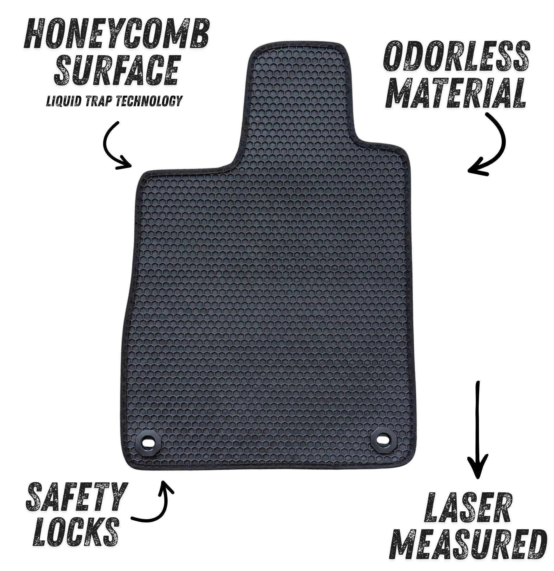 All Weather Honeycomb Floor Mats for 2021 to 2025 Acura TLX, Front and Rear, Black