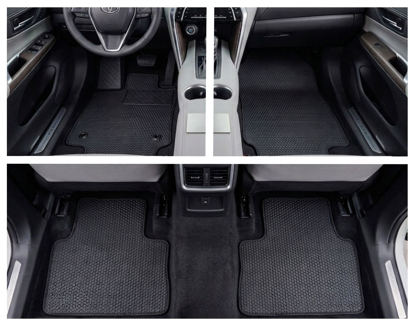 All Weather Honeycomb Floor Mats for 2021 to 2025 Toyota Venza, front and Rear