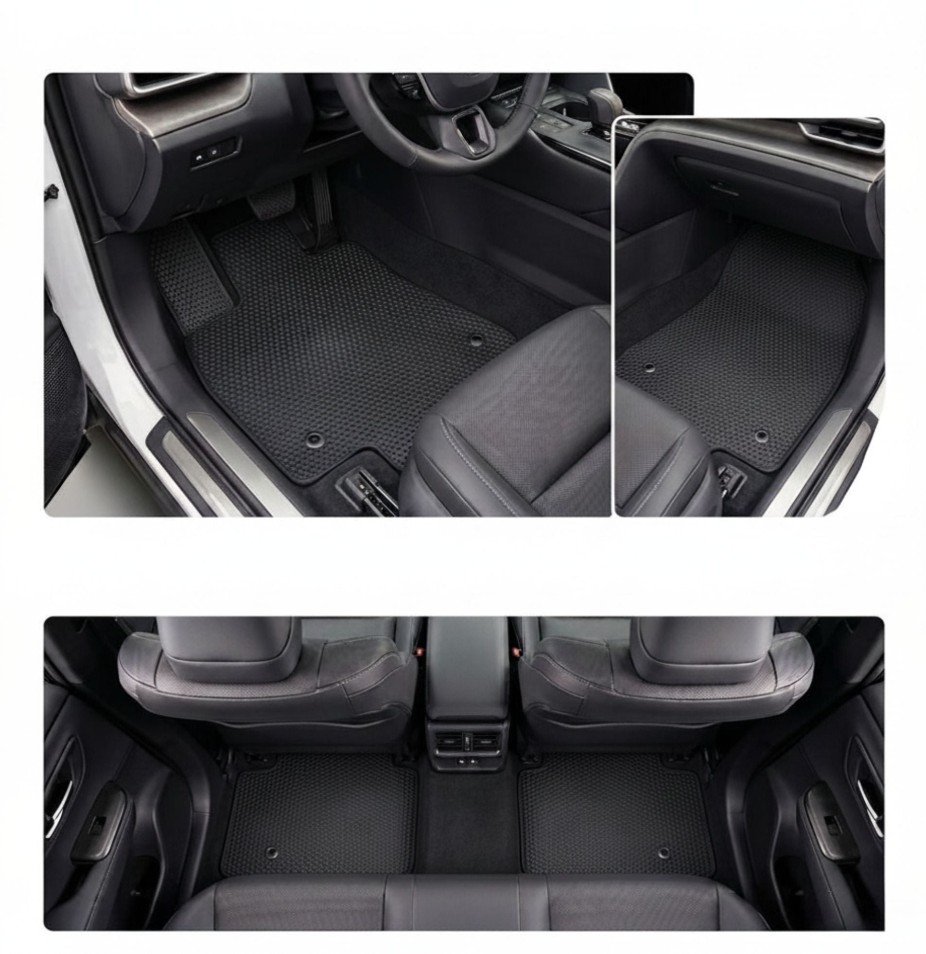 All Weather Honeycomb Floor Mats for 2023 to 2026 Toyota Crown, Front and Rear