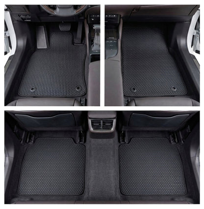 All Weather Honeycomb Floor Mats for 2019 to 2025 Lexus ES350/ES300h, Front and Rear, Black
